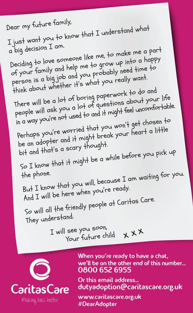 Dear my future family - Caritas Care Adoption, Fostering and